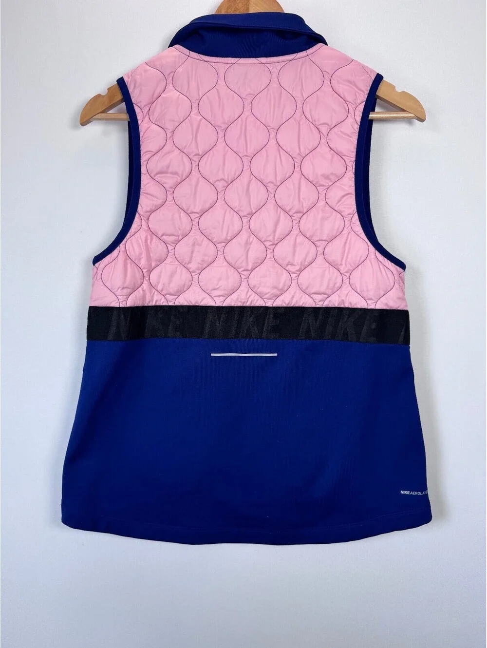 Nike AeroLayer Running Vest Women’s S Quilted Insulated Colorblock Pink Blue